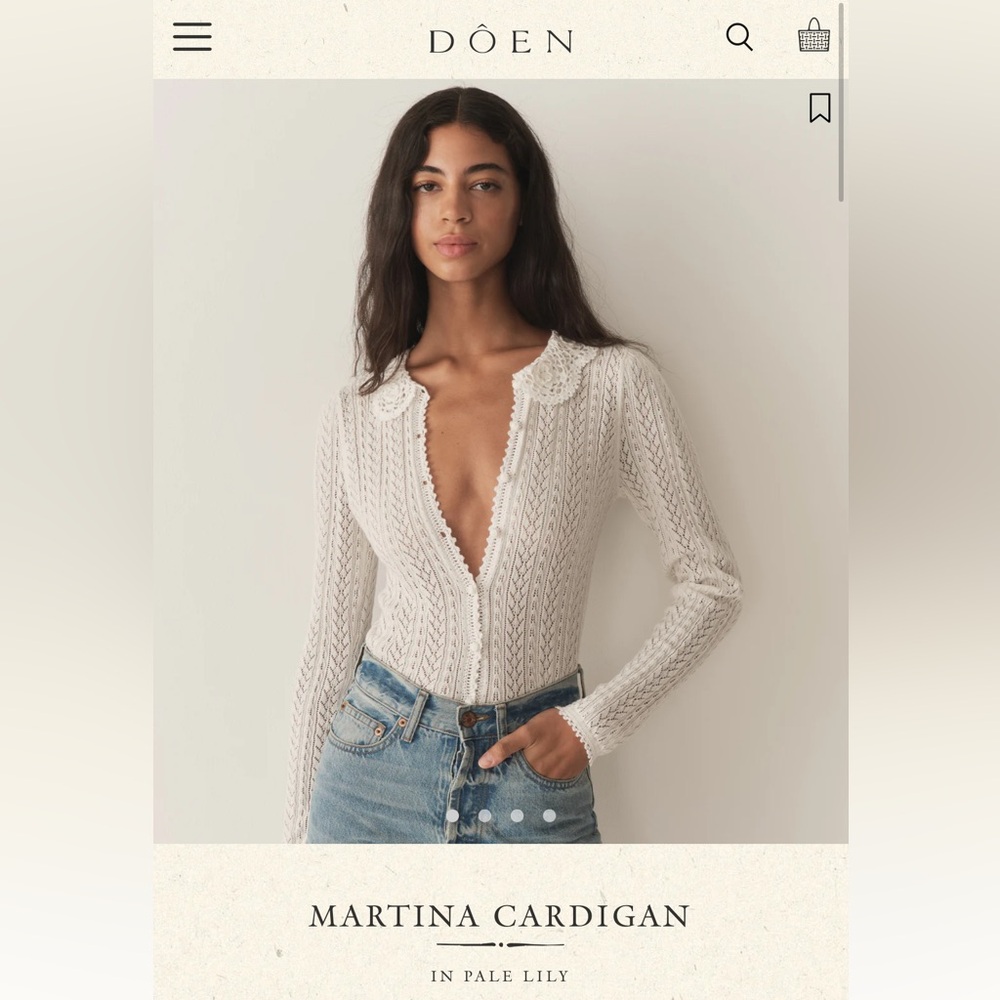 Doen Martina Cardigan in Pale Lily